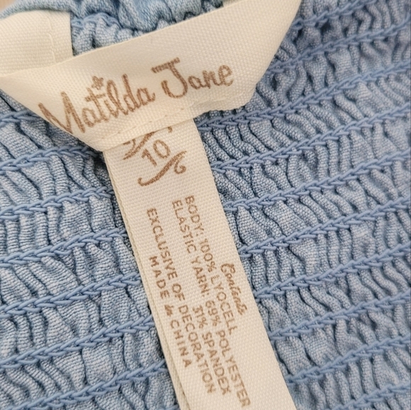 Matilda Jane Picnic in the Park chambray romper blue size 10 girls - Picture 7 of 10